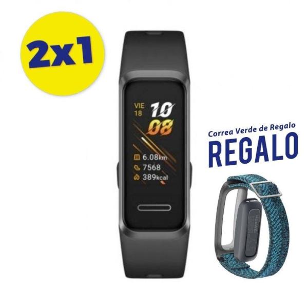 Pulsera Huawei Band 4 Graphite Black / Promo 2x1/ Correa Verde de Regalo