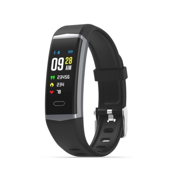 PULSERA DE ACTIVIDAD MUVIT IO SPORT AQUA NEGRA - PANTALLA LCD COLOR 2.44CM - GPS - MULTIDEPORTE - PULSÓMETRO - NOTIFICACIONES - 