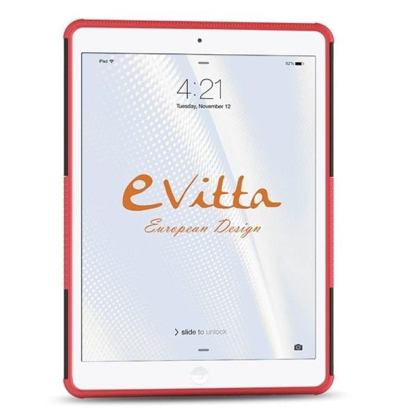 FUNDA E-VITTA RUGGED RED - PARA IPAD 2017-2018 - POSICIÓN STAND UP - DOS PIEZAS - ANTIDESLIZANTE