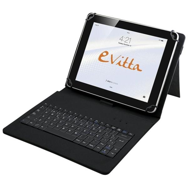 FUNDA CON TECLADO E-VITTA NEGRA PARA TABLET DE 9.7/10.1'-24.6/25.65CM - USB - 83 TECLAS - PARA ANDROID