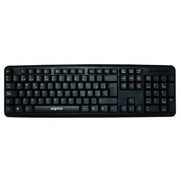 TECLADO APPROX APPKBECO - DISEÑO LIGERO Y COMPACTO - 105 TECLAS CON MEMBRANA ALTA CALIDAD - CABLE USB 1.5M