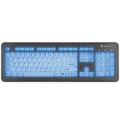 TECLADO SLIM NGS BLUE LAGOON - 12 TECLAS MULTIMEDIA - 3 NIVELES