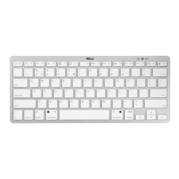 Teclado Compacto Inalámbrico por Bluetooth Trust Nado/ Blanco