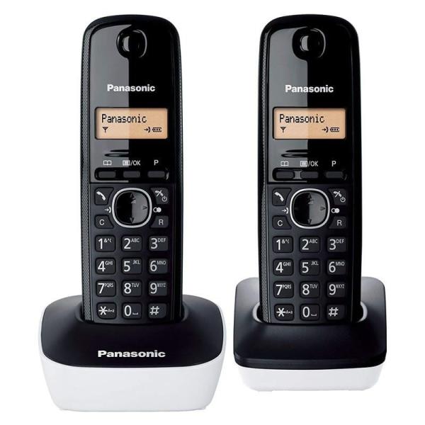 TELÉFONO INALÁMBRICO DECT PANASONIC KX TG1612JTW NEGRO/BLANCO - PACK DÚO - IDENTIFICACIÓN LLAMADAS - PANTALLA 3CM