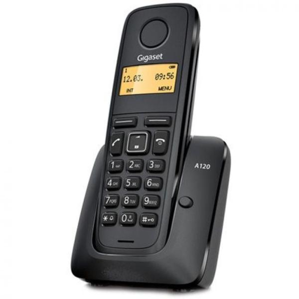 TELÉFONO DECT SIEMENS GIGASET A120 - NEGRO - ID. LLAM./ DISP. ILUM. / 50 REG. / ECO DECT / BATERÍAS AAA