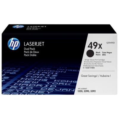 TONER HP Nº49X NEGRO 6000 PÁGINAS 2 UNIDADES Q5949XD