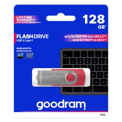 Goodram uts3 lápiz usb 128gb usb 3.0 rojo