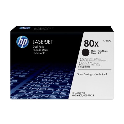 HP 80X Alta Capacidad Multipack 2x Negro Original | Tóner