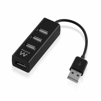 Ewent ew1123 mini-hub usb 4 puertos negro