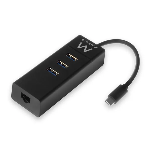 Ewent ew1141 hub tipo-c 3pts.usb 3.1+1pto. gigabit