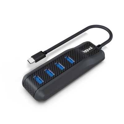 Iggual hub tipo c x 4 puertos usb 3.1 carbon