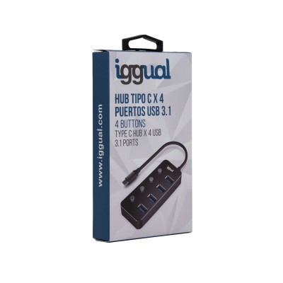 Iggual hub tipo c x 4 puertos usb 3.1 4buttons