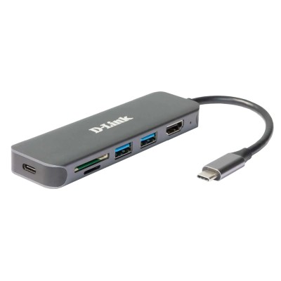 D-link dub-2327 6-in-1 usb-c hub hdmi/cr/pd