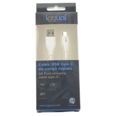 Iggual cable usb-a/usb-c 100 cm blanco q3.0 3a