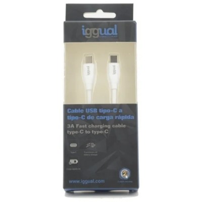 Iggual cable usb-c/usb-c 100 cm blanco q3.0 3a