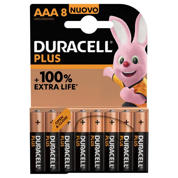 Duracell plus power pila alcalina aaa lr03 pack 8