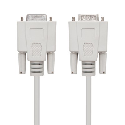 Nanocable cable serie rs232, db9 m-h, beige, 1.8m