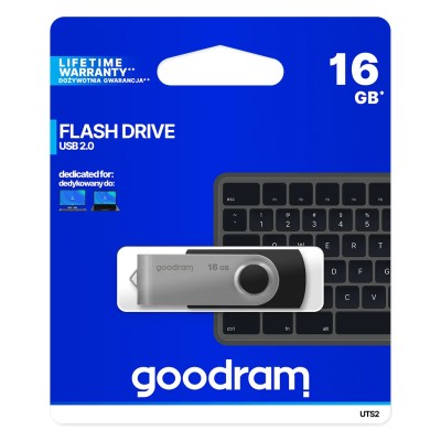 Goodram uts2 lápiz usb 16gb usb2.0 negro