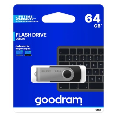 Goodram uts2 lápiz usb 64gb usb2.0 negro