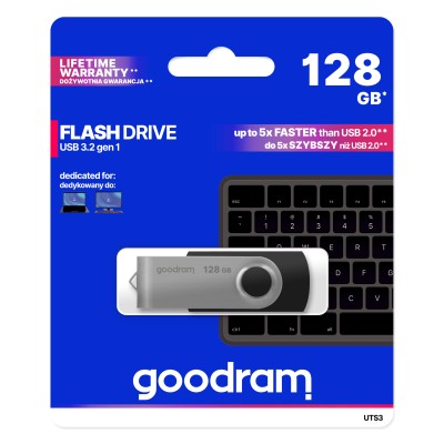 Goodram uts3 lápiz usb 128gb usb 3.0 negro