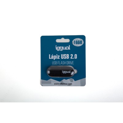 Iggual lápiz usb 2.0 16gb pen16 negro