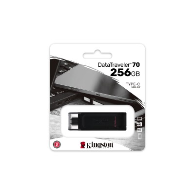 Kingston datatraveler dt70 256gb usb c 3.2 negro