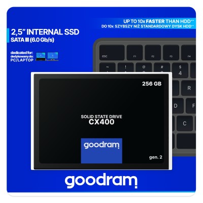 Goodram CX400 Gen2 SSD 256GB de 2.5" a 550MB/s SATA 6GB/s con