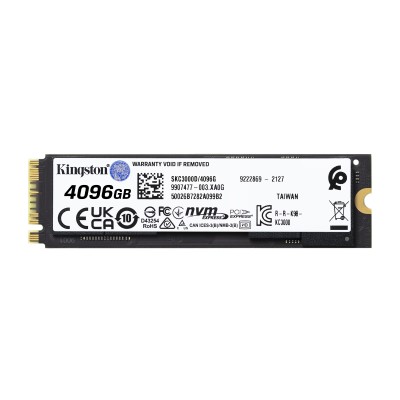 Kingston KC3000 SSD 4TB PCIe 4.0 NVMe a 7000MB/s M.2 2280 con