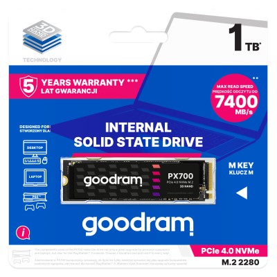 Goodram PX700 SSD 1TB NVMe a 7400MB/s M.2 PCIe 4.0 2280