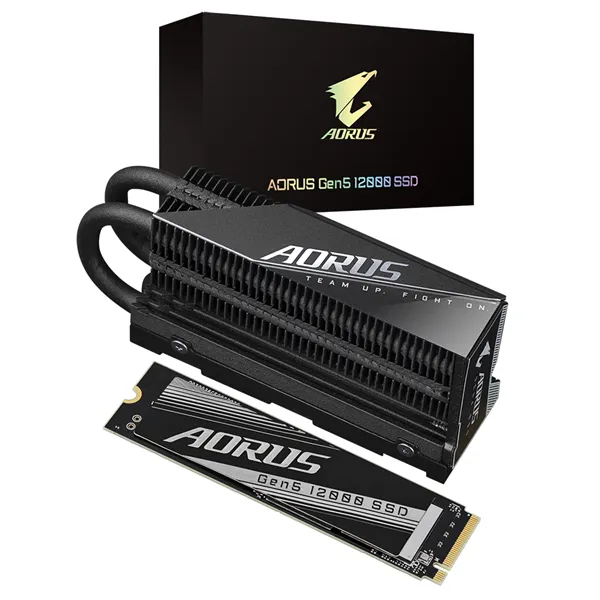 Gigabyte AORUS Gen5 12000 SSD 1TB NVMe a 11700 MB/s PCIe 5.0 M.2 2280 DisiPador doble