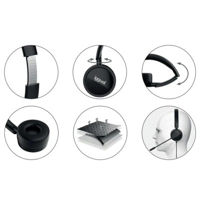 Iggual auriculares con micro dual tech usb/3,5 mm