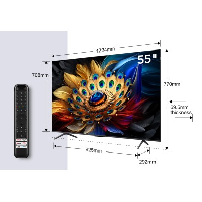 Tcl 55c655 tv 55" 4k qled stvand usb 3xhdmi