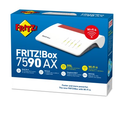 Fritz! box7590 router ax wifi6 mesh dual 4xgb 1wan