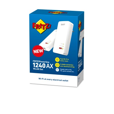 Fritz! powerline 1240 ax wlan set mesh 2xgbe