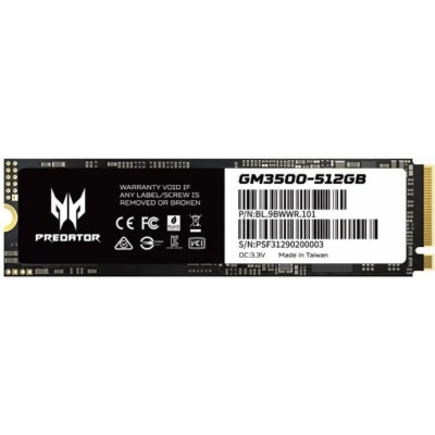 Acer Predator GM3500 SSD NVMe 512GB a 3400MB/s PCIe 3.0 M.2 2280