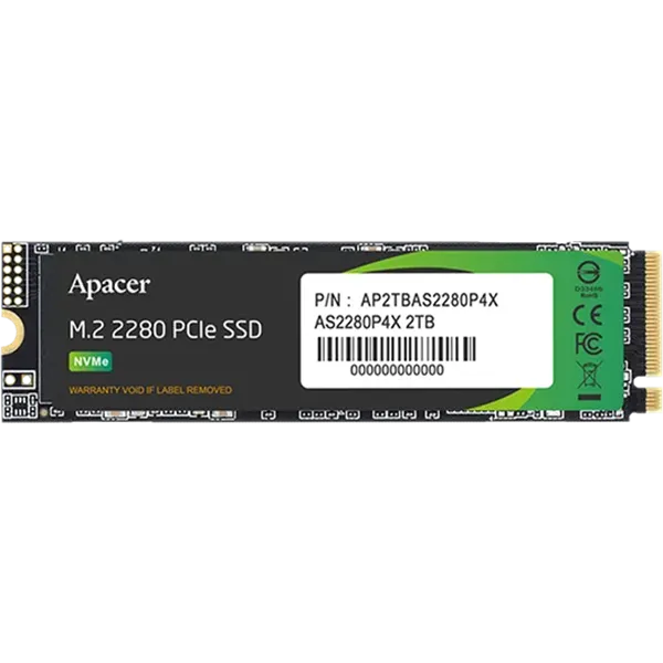 Apacer AS2280P4X NVMe SSD 2TB PCIe 3.0 2100MB/sM.2 2280