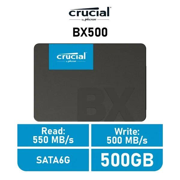 Crucial BX500 3D NAND SSD 500GB 2.5" a 540Mbs SATA 6GB/s