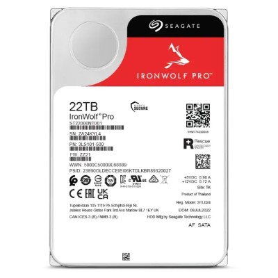 Seagate IronWolf Pro 22TB NAS 7200rpm HDD 3.5" SATA 6GB/s 512MB