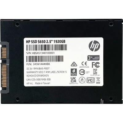 HP S650 SSD 240GB 3D NAND 2.5" a 560 MB/s SATA 6GB/s