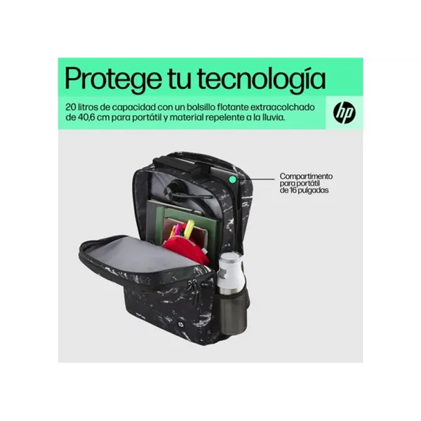 Mochila HP Campus XL 7J592AA para Portátiles hasta 16' Negra y Blanca