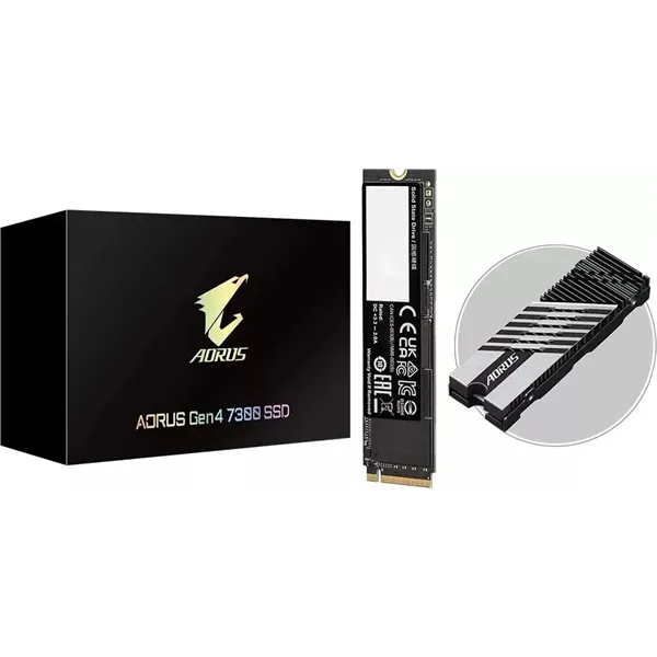 Gigabyte AORUS Gen4 7300 SSD 1TB NVMe a 7300MB/s PCIe 4.0 M.2 2280 Con disiPador