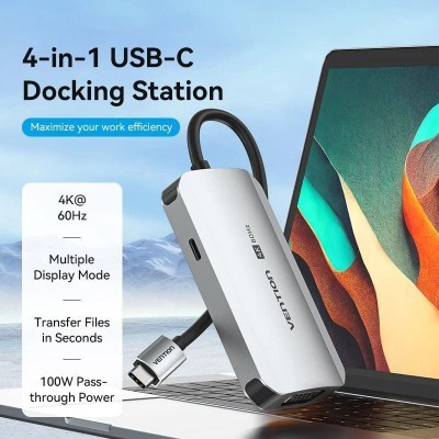 Docking USB Tipo-C Vention TQAHB/ 1xHDMI/ 1xUSB/ 1xVGA/ 1xUSB