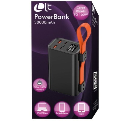 Batería Externa/Powerbank Leotec PowerBank 30000mAh PD/ 100W/