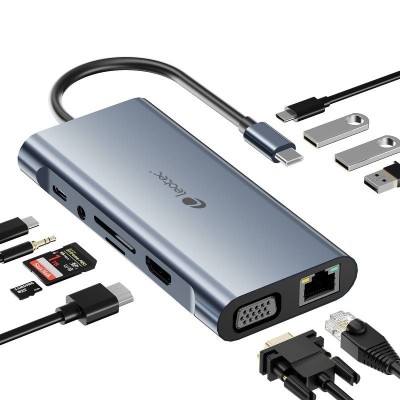 Docking USB Tipo-C Leotec LEDS01/ 3xUSB/ 2xUSB Tipo-C/ 1xUSB