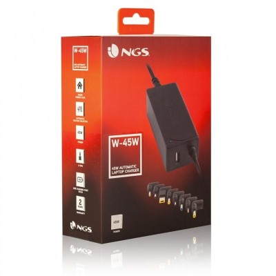 Cargador de Portátil NGS W-45W/ 45W/ Automático/ 8 Conectores/