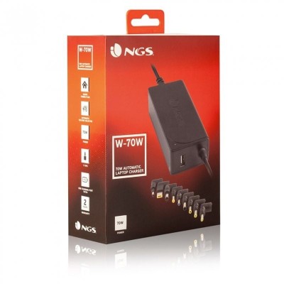 Cargador de Portátil NGS W-70W/ 70W/ Automático/ 9 Conectores/