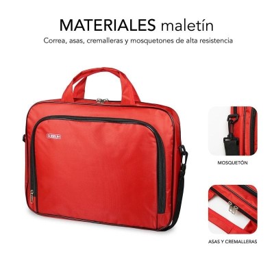 Maletín Subblim Oxford para Portátiles hasta 16'/ Rojo