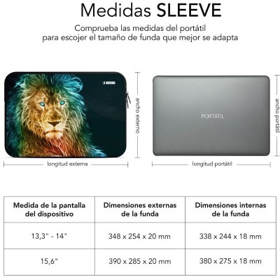 Funda Subblim Trendy Sleeve Neo Lion para Portátiles hasta 15.6'