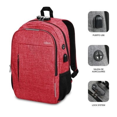 Mochila Subblim Urban Lock para Portátiles hasta 16'/ Puerto