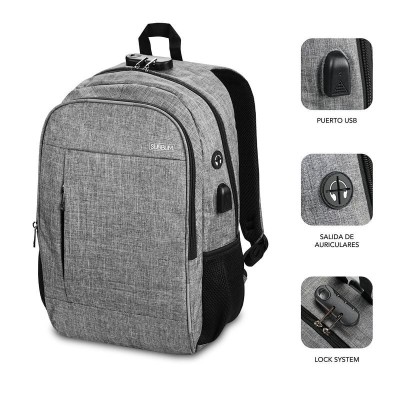 Mochila Subblim Urban Lock para Portátiles hasta 16'/ Puerto